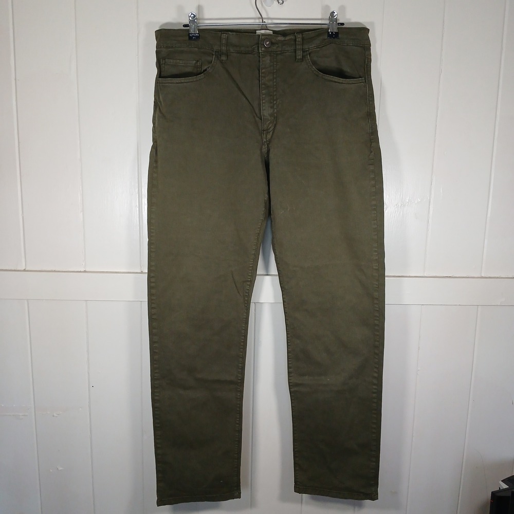 Flint and Tinder Straight Fit Pants Mens 36x32 Olive Green 365 Chino